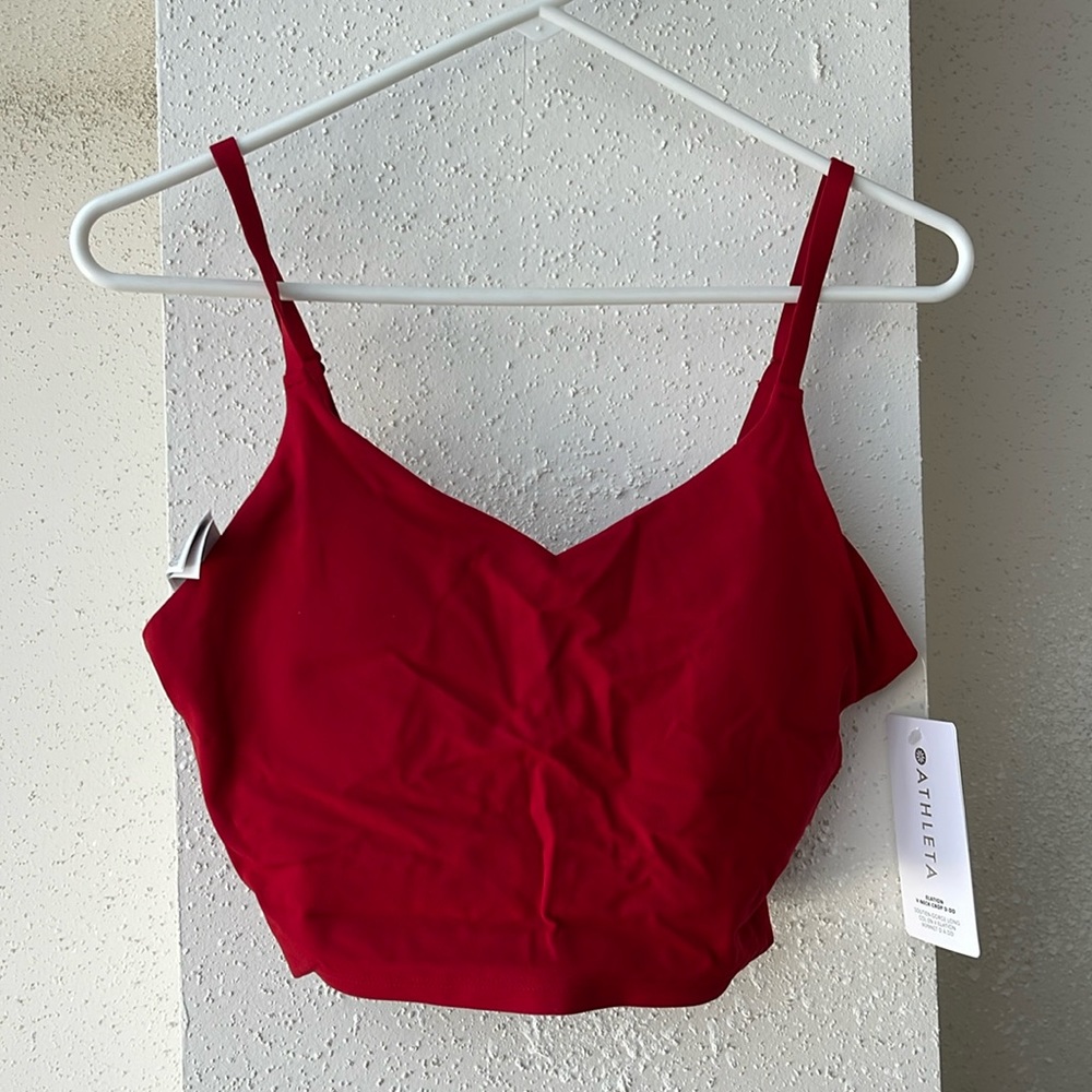 Athleta Elation V Neck DD Crop Red